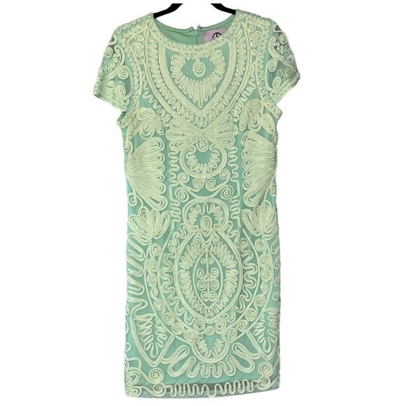 JS Collections Blue Green Embroidered Sheath Dress Formal Size 8/10? - Picture 1 of 12